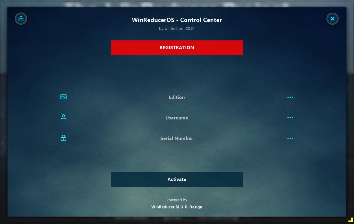 WinReducer Software Interface Activation Page